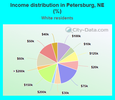 Income distribution in Petersburg, NE (%)