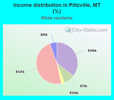 Income distribution in Piltzville, MT (%)