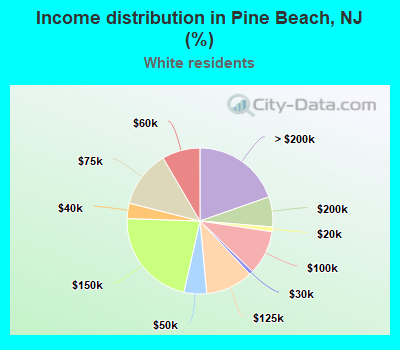 Income distribution in Pine Beach, NJ (%)
