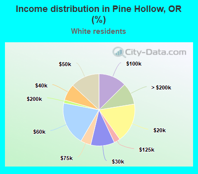 Income distribution in Pine Hollow, OR (%)
