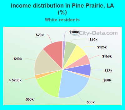 Income distribution in Pine Prairie, LA (%)