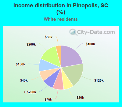 Income distribution in Pinopolis, SC (%)