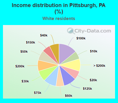 Income distribution in Pittsburgh, PA (%)