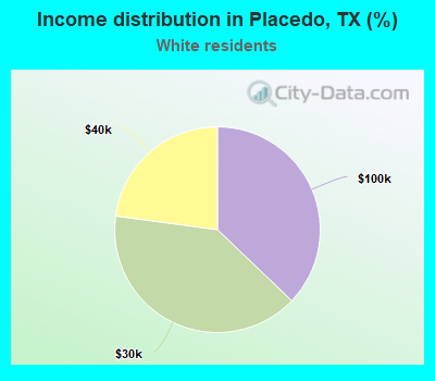 Income distribution in Placedo, TX (%)