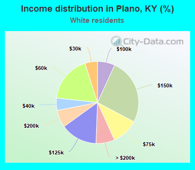 Income distribution in Plano, KY (%)