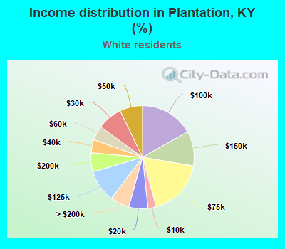 Income distribution in Plantation, KY (%)