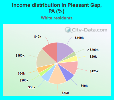 Income distribution in Pleasant Gap, PA (%)