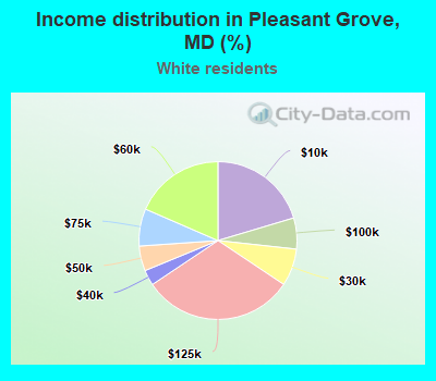 Income distribution in Pleasant Grove, MD (%)