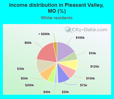 Income distribution in Pleasant Valley, MO (%)