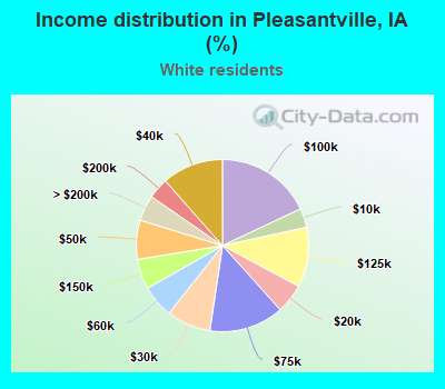 Income distribution in Pleasantville, IA (%)