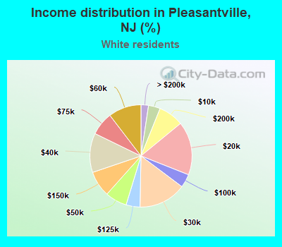 Income distribution in Pleasantville, NJ (%)