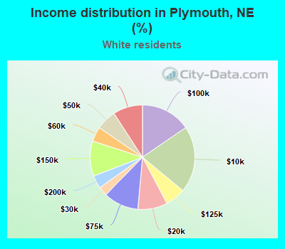 Income distribution in Plymouth, NE (%)