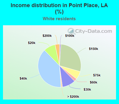 Income distribution in Point Place, LA (%)