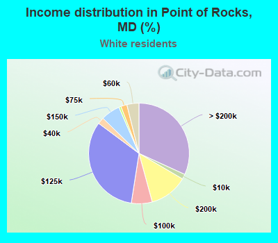Income distribution in Point of Rocks, MD (%)
