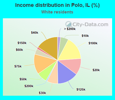 Income distribution in Polo, IL (%)