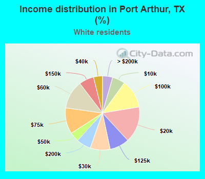 Income distribution in Port Arthur, TX (%)