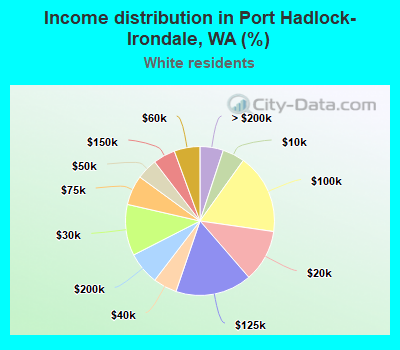 Income distribution in Port Hadlock-Irondale, WA (%)
