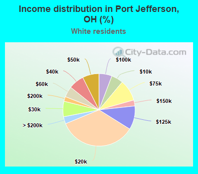 Income distribution in Port Jefferson, OH (%)