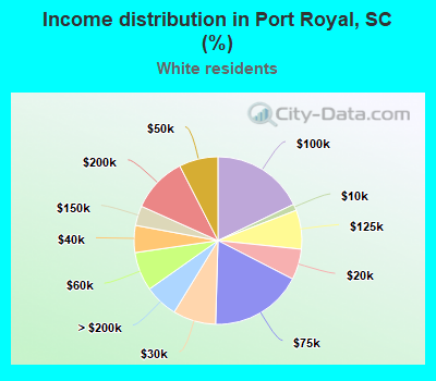 Income distribution in Port Royal, SC (%)