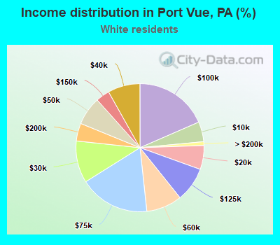 Income distribution in Port Vue, PA (%)