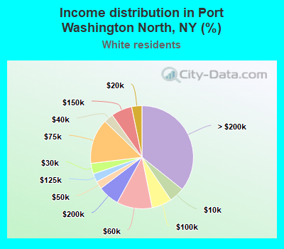 Income distribution in Port Washington North, NY (%)