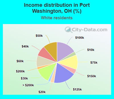 Income distribution in Port Washington, OH (%)