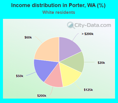 Income distribution in Porter, WA (%)