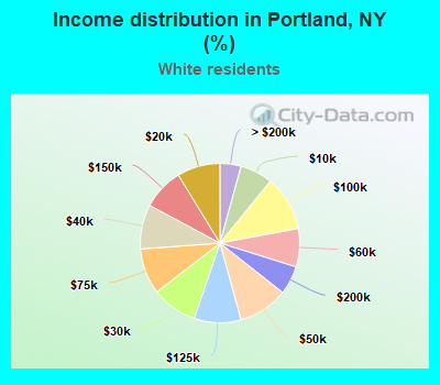 Income distribution in Portland, NY (%)