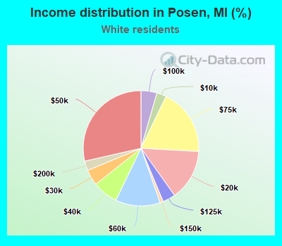 Income distribution in Posen, MI (%)