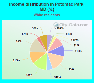 Income distribution in Potomac Park, MD (%)