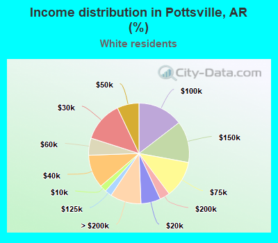 Income distribution in Pottsville, AR (%)