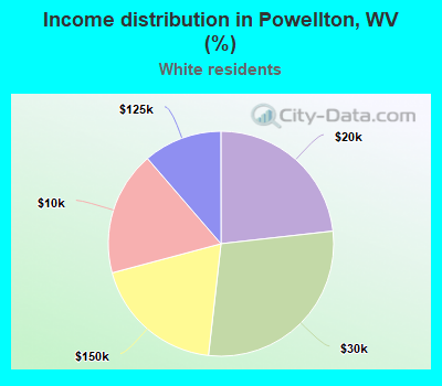Income distribution in Powellton, WV (%)