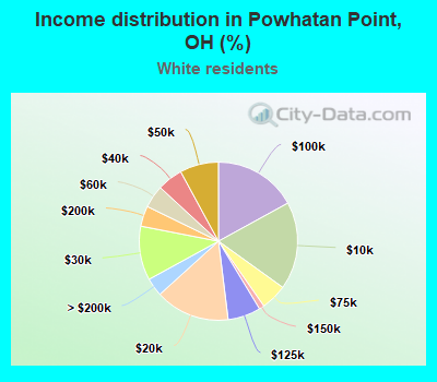 Income distribution in Powhatan Point, OH (%)