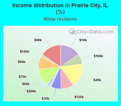 Income distribution in Prairie City, IL (%)