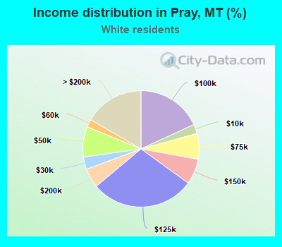 Income distribution in Pray, MT (%)