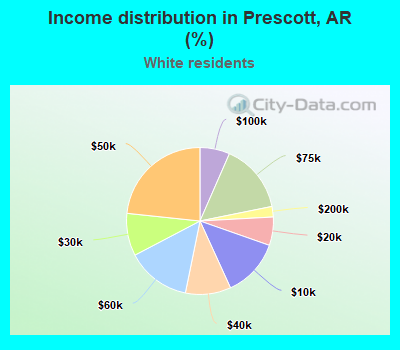 Income distribution in Prescott, AR (%)