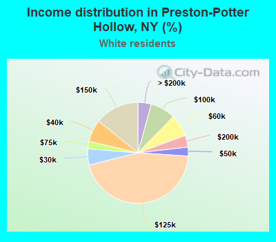 Income distribution in Preston-Potter Hollow, NY (%)