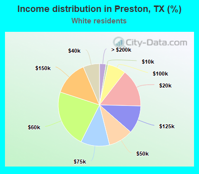 Income distribution in Preston, TX (%)