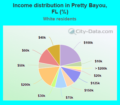 Income distribution in Pretty Bayou, FL (%)