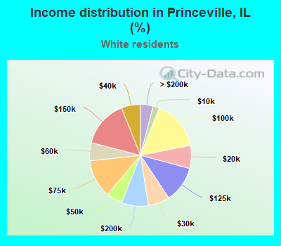 Income distribution in Princeville, IL (%)