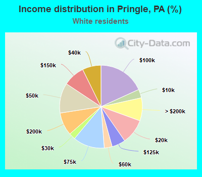 Income distribution in Pringle, PA (%)
