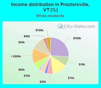 Income distribution in Proctorsville, VT (%)