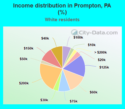 Income distribution in Prompton, PA (%)