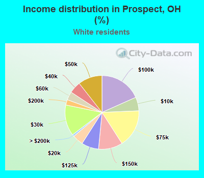 Income distribution in Prospect, OH (%)