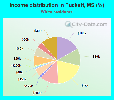 Income distribution in Puckett, MS (%)