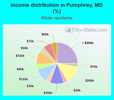 Income distribution in Pumphrey, MD (%)