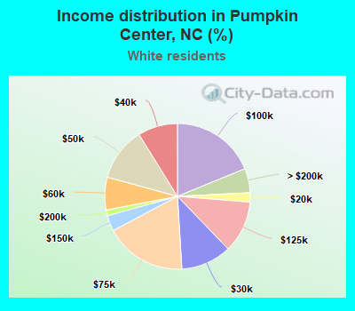 Income distribution in Pumpkin Center, NC (%)