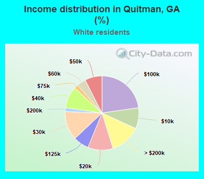 Income distribution in Quitman, GA (%)