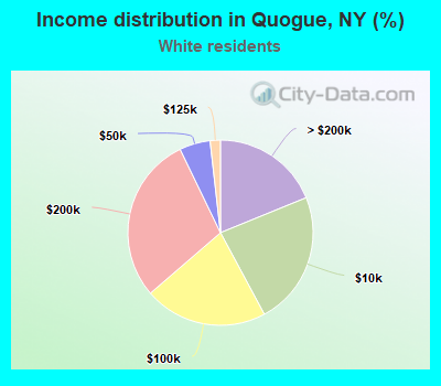 Income distribution in Quogue, NY (%)