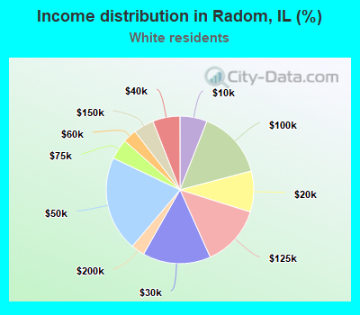 Income distribution in Radom, IL (%)